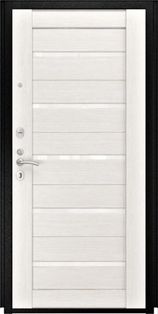 Входная дверь ДвериПРО L-45 СБ-1 (лак. белое, 16мм, беленый дуб) DPRO197030 внутренняя сторона