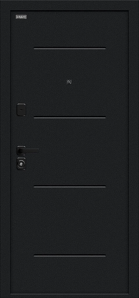 Входная дверь Граффити-1 Инсайд/SBlack Букле черное/Slate Art BR6223 внешняя сторона
