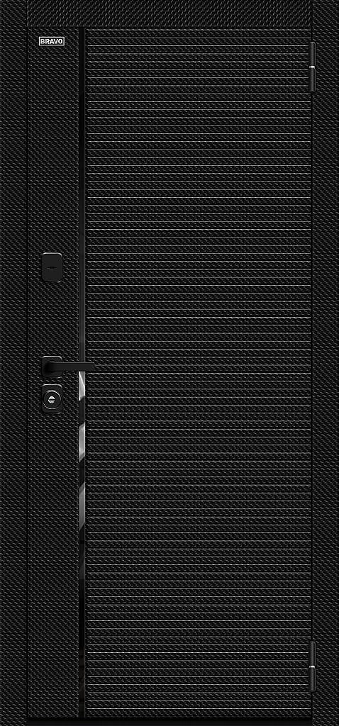 Входная дверь Лайнер/SBlack Black Carbon/White Silk BR6162 внешняя сторона