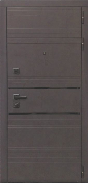 Входная дверь L-43 СБ-1 (лак.черное, 16мм, венге) внешняя сторона